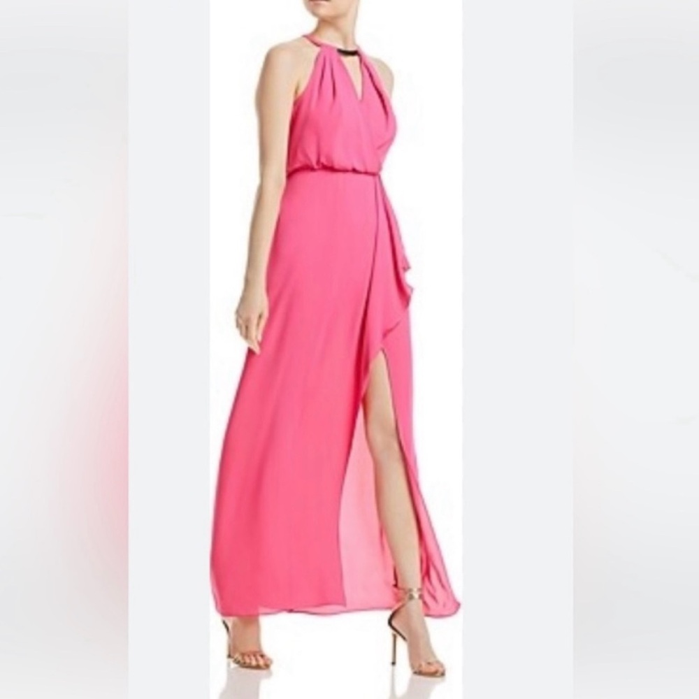BCBGMAXAZRIA Draped Necklace Halter Neck
Barbie Pink Maxi Dress Gown
